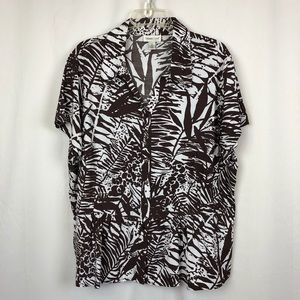 Coldwater Creek Tropical Print Short Sleeve Top 2X